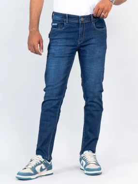 Dark Blue Ankle Fit Denim Jeans