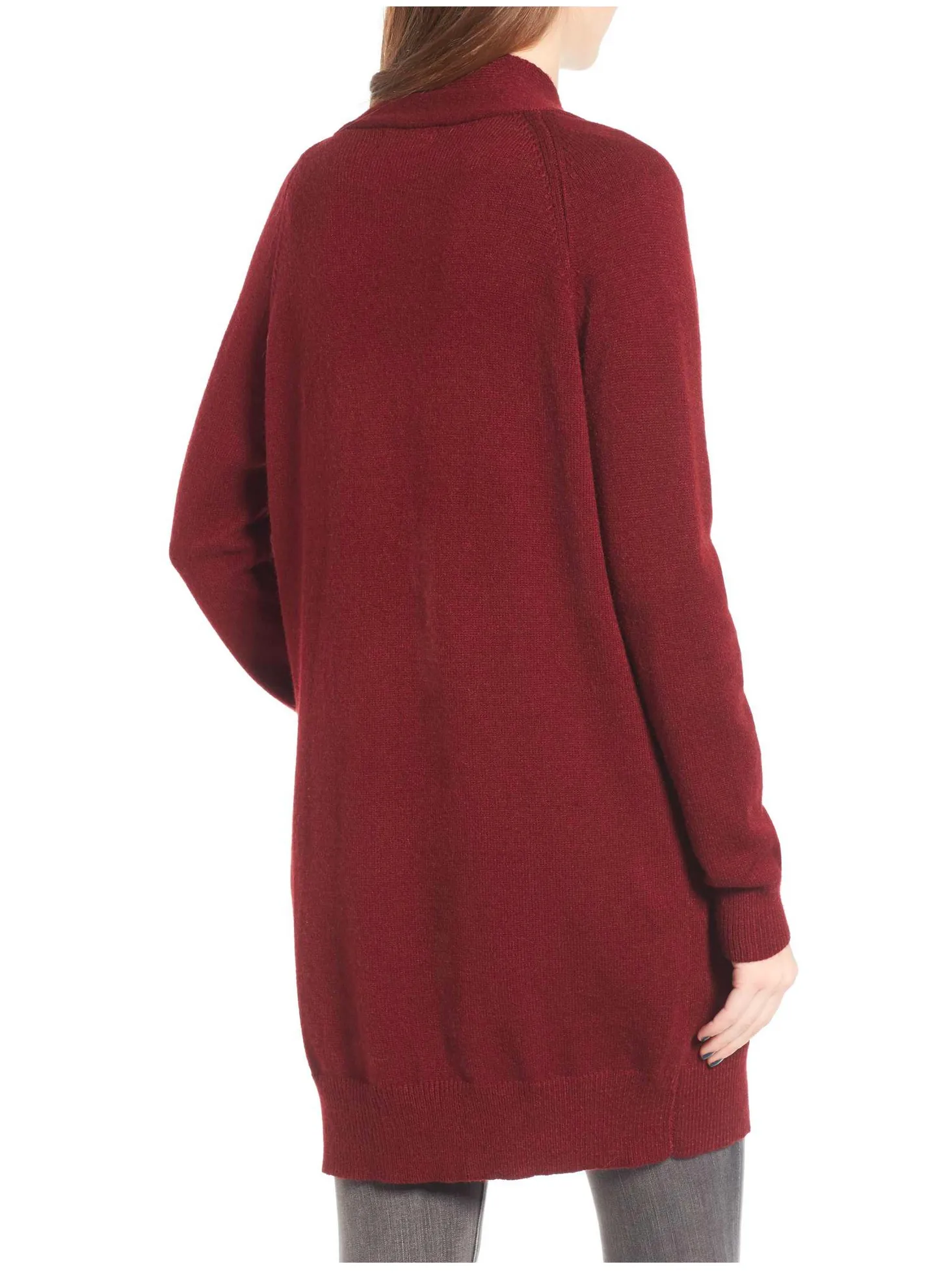 Dreamers - Cozy Open Cardigan in Burgundy