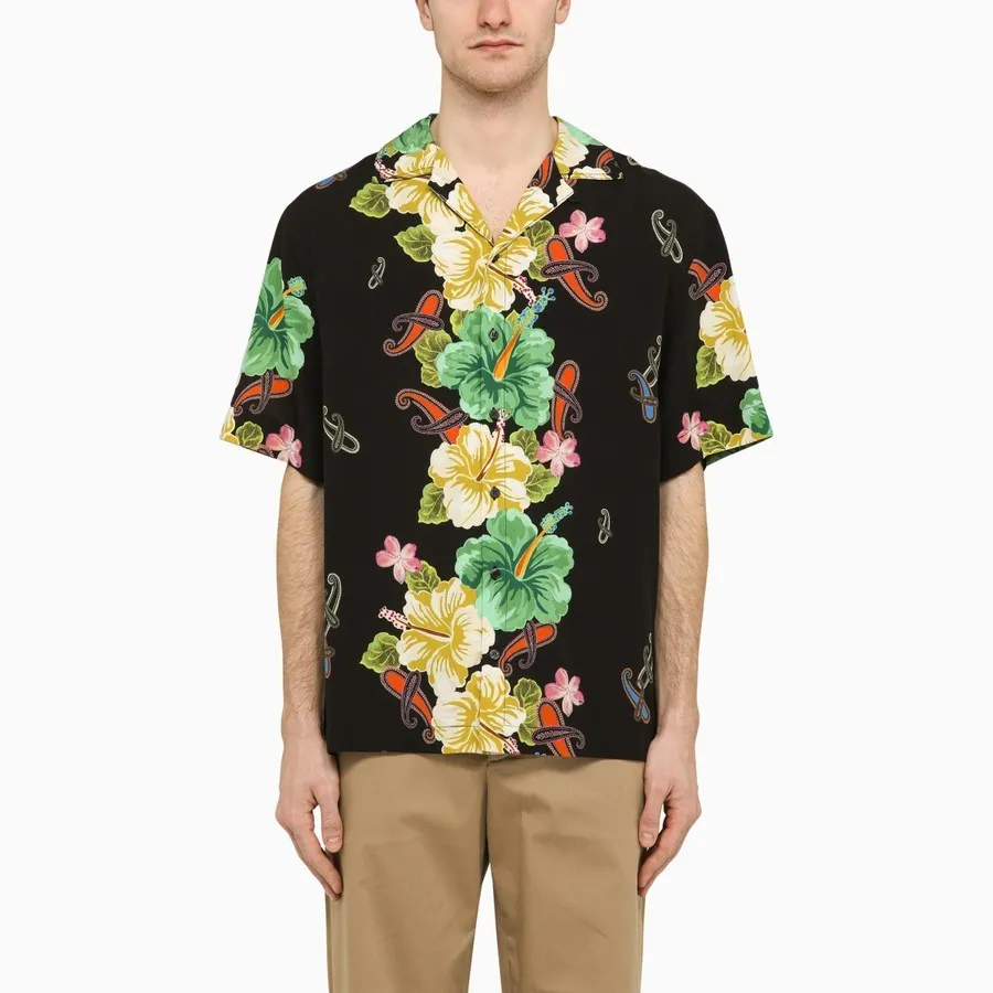 ETRO  |Flower Patterns Street Style Cotton Short Sleeves