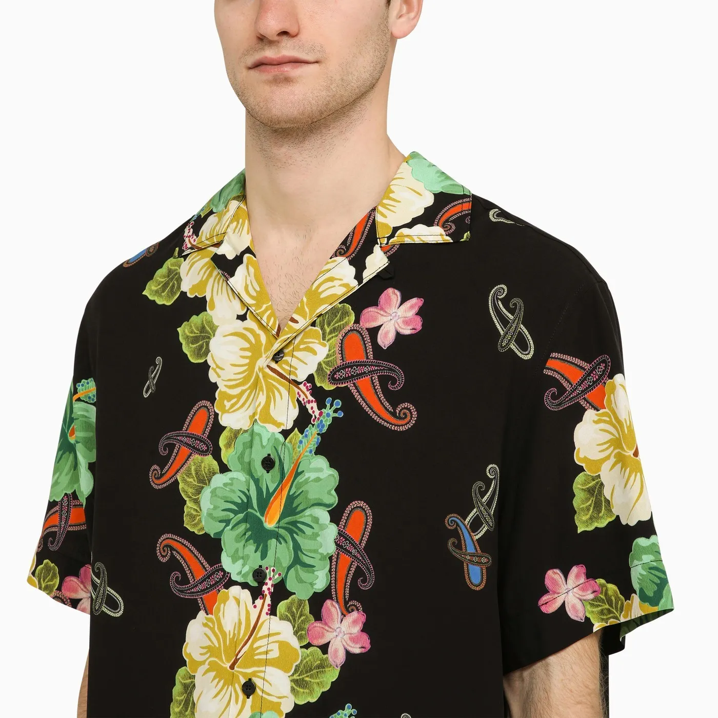 ETRO  |Flower Patterns Street Style Cotton Short Sleeves