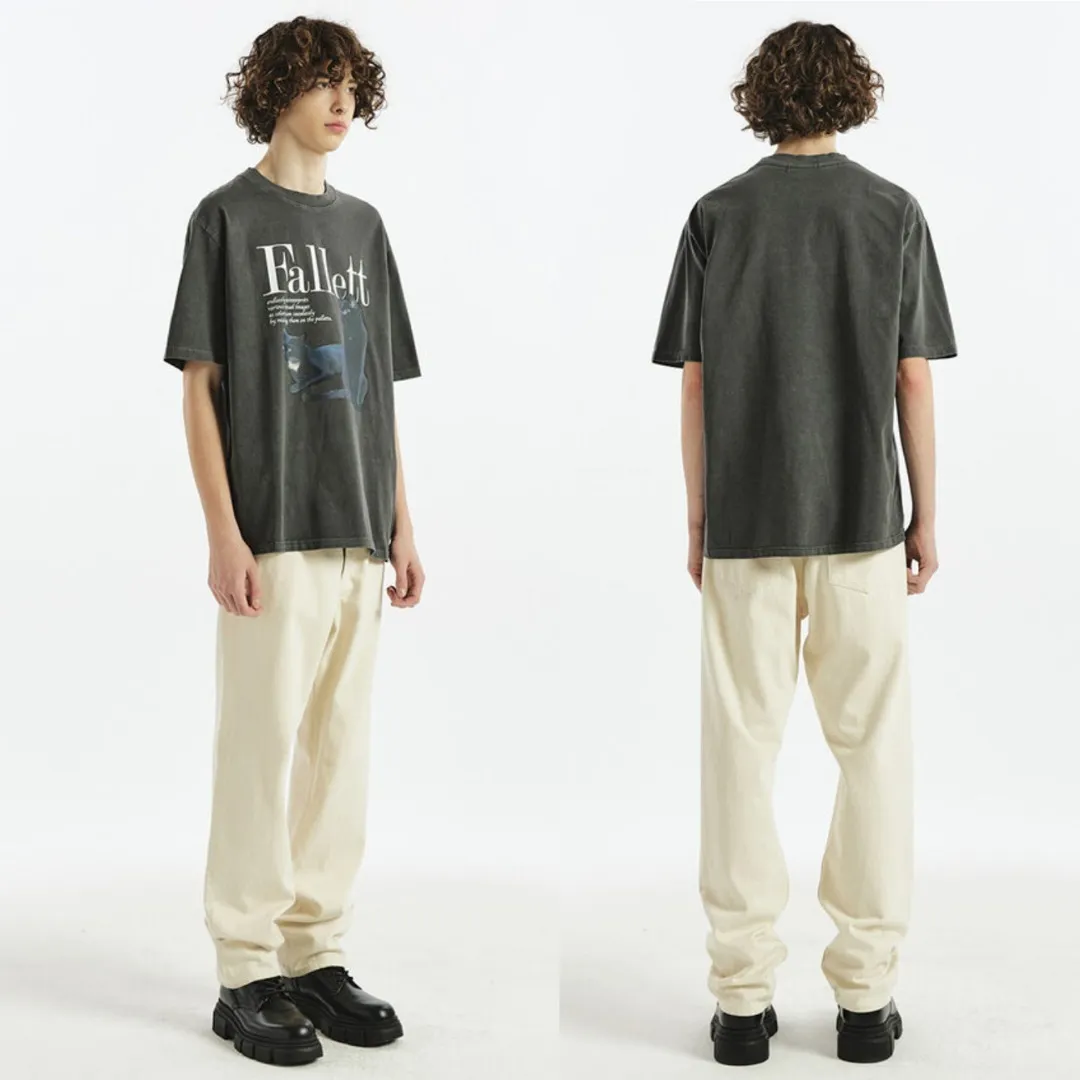 Fallett  |Crew Neck Unisex Linen Blended Fabrics Street Style