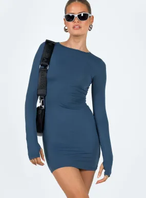 Farro Long Sleeve Mini Dress Navy