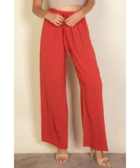 FASHNZFAB Drawstring Waist Wide Leg Minimalist Pants