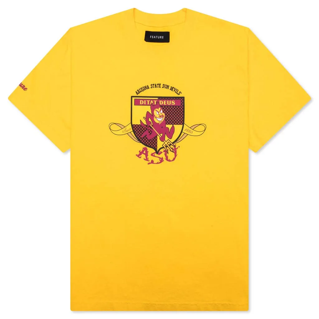 Feature x ASU Crest Tee - Spectra Yellow