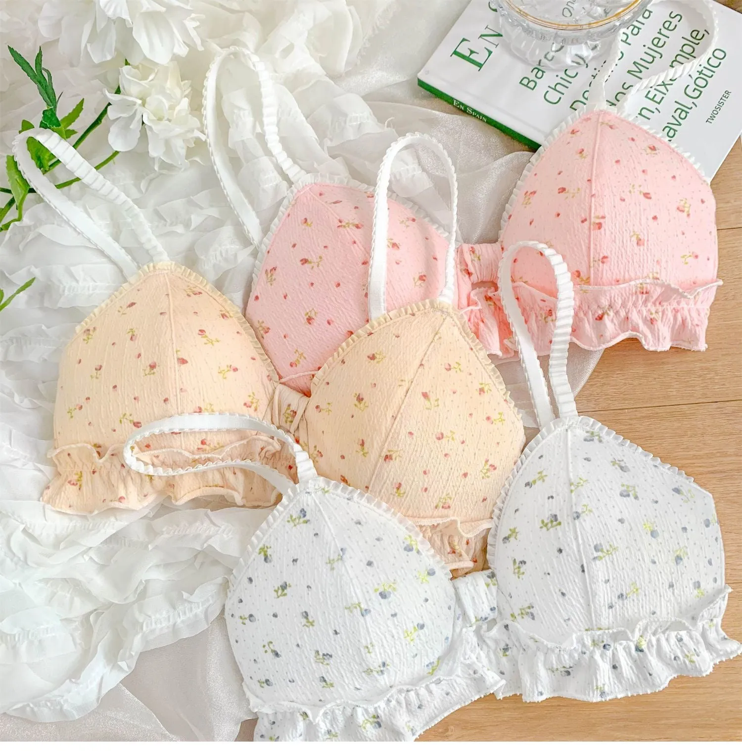 Floral Full house wireless strap bra