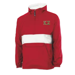 Fraternity Striped Pullover Jacket, 2-Color Greek Letters - EMB