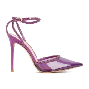 GIANVITO ROSSI Stunning Pink & Purple Sandals with Strass Heel - FW23 Collection