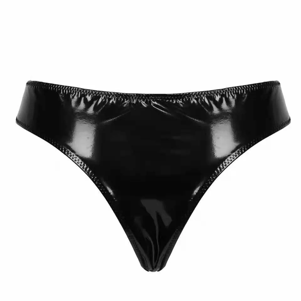 Glossy Leather Shiny Sheath Panties