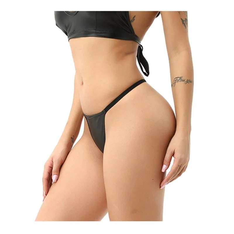 Gothic G-String Simple Thin Belt Low-Waisted Panties