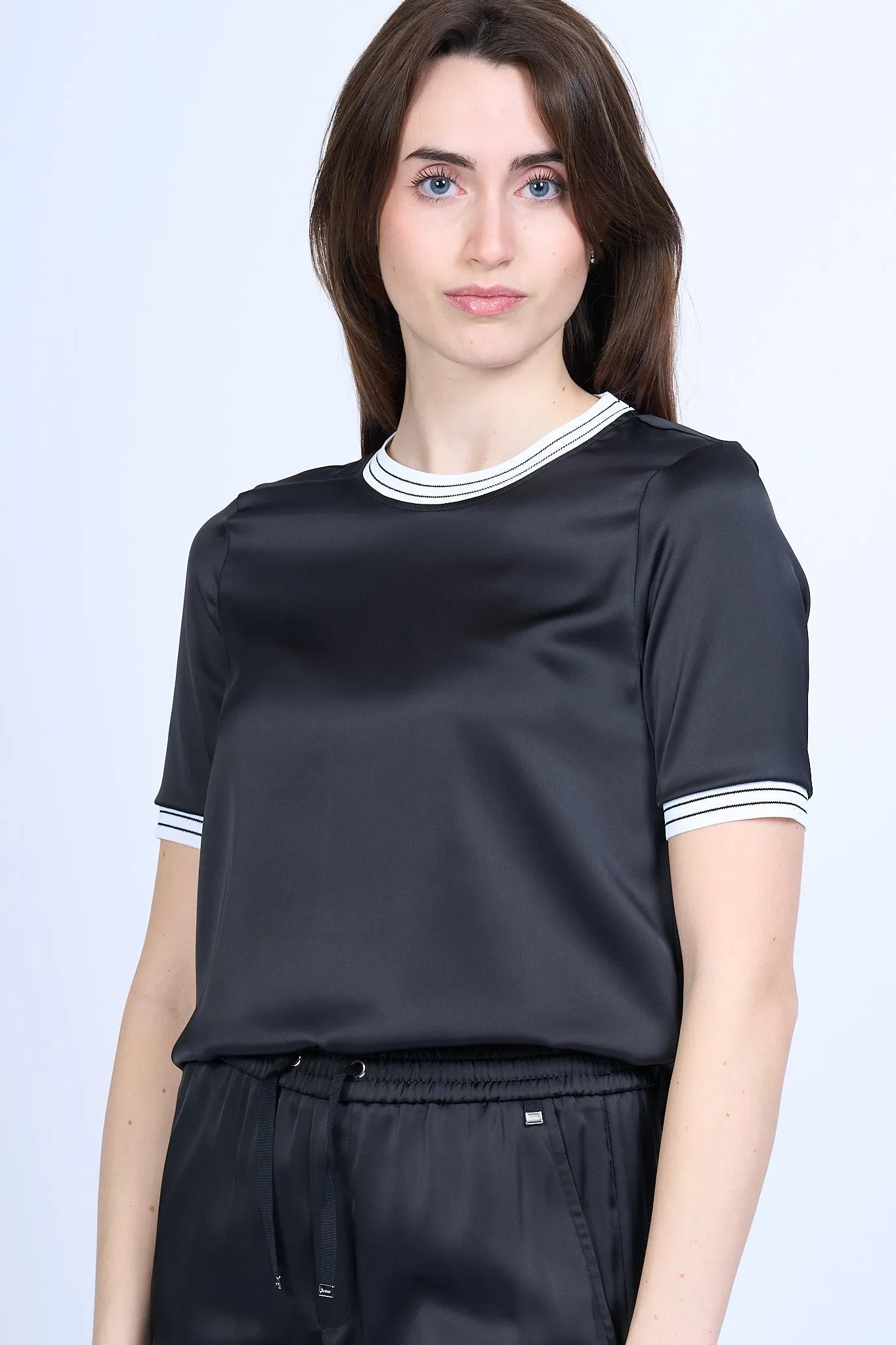 Herno T-shirt Satin Nero Donna