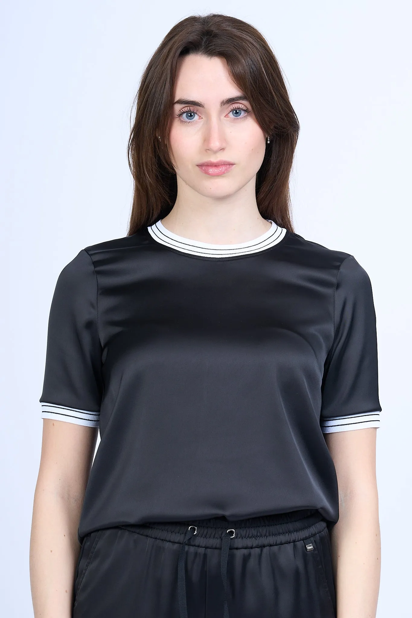 Herno T-shirt Satin Nero Donna