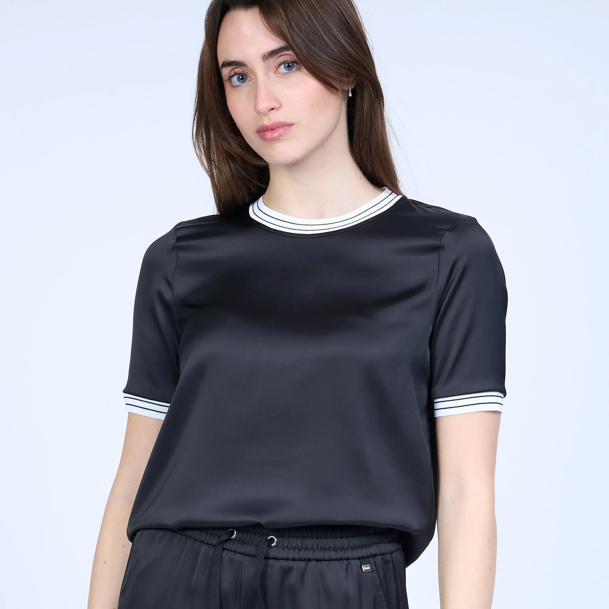 Herno T-shirt Satin Nero Donna