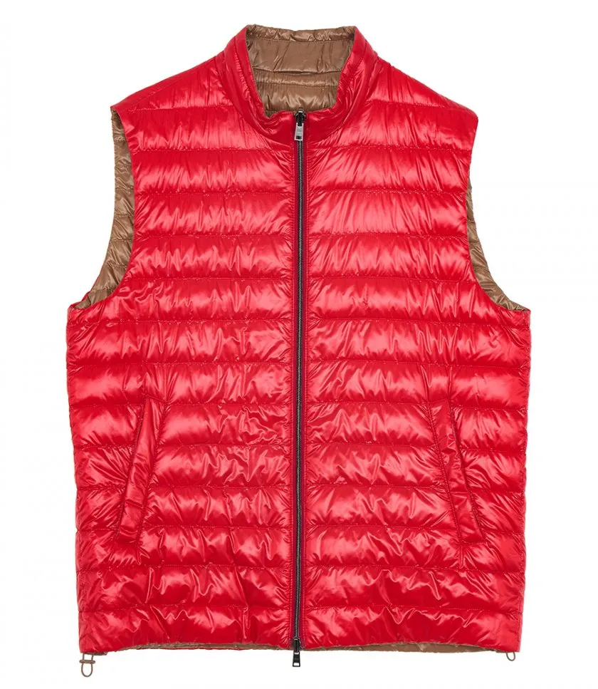 HERNOREVERSIBLE TWO-TONE WAISTCOAT IN NYLON ULTRALIGHT