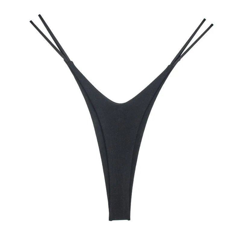 High-split Thong Double Bikini Style Panties