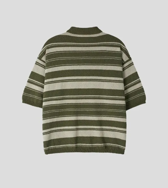 HUE  |[Huecloset]★Cozy Collar Stripe Knit (3 color)