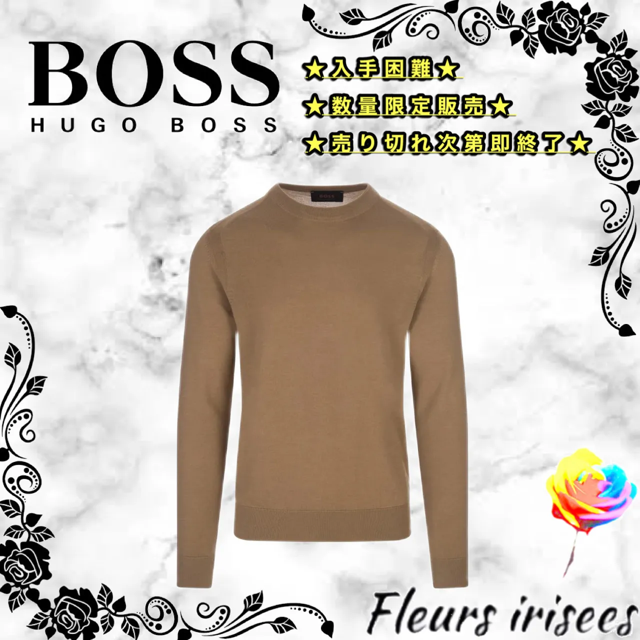 Hugo Boss  |Crew Neck Wool Cashmere Silk Long Sleeves Plain Sweaters