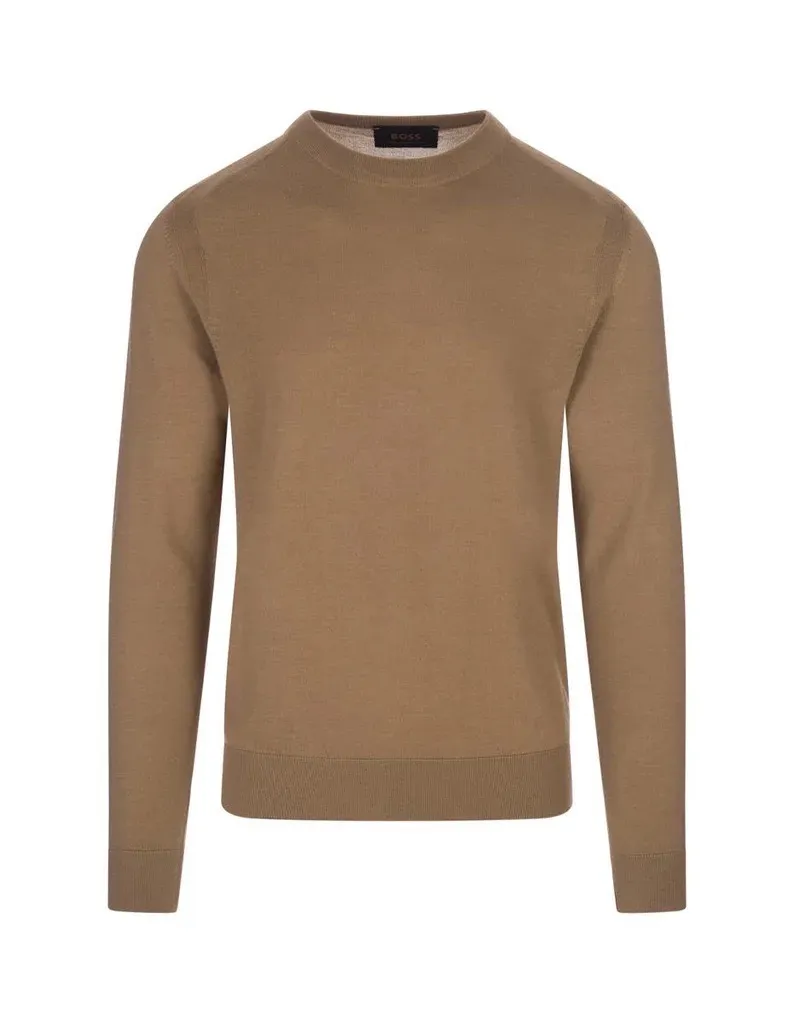 Hugo Boss  |Crew Neck Wool Cashmere Silk Long Sleeves Plain Sweaters