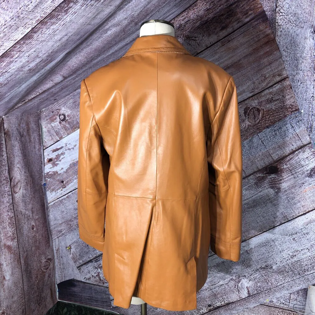 JERRY LEWIS CARAMEL BROWN JACKET TOP SET SZ M TCC