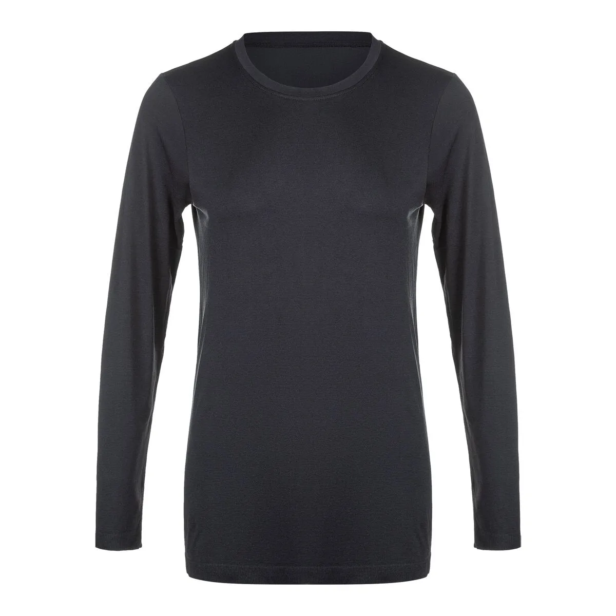 Julee Womenswear Loose Fit Long Sleeve Seamless Tee - Black