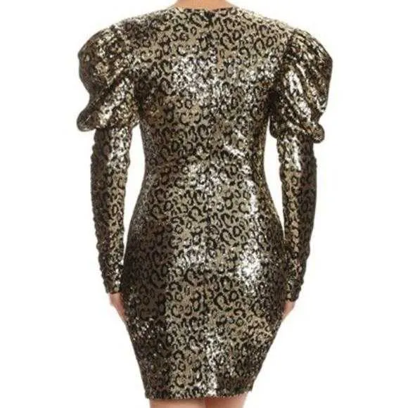 Leopard Sequin Mini Dress