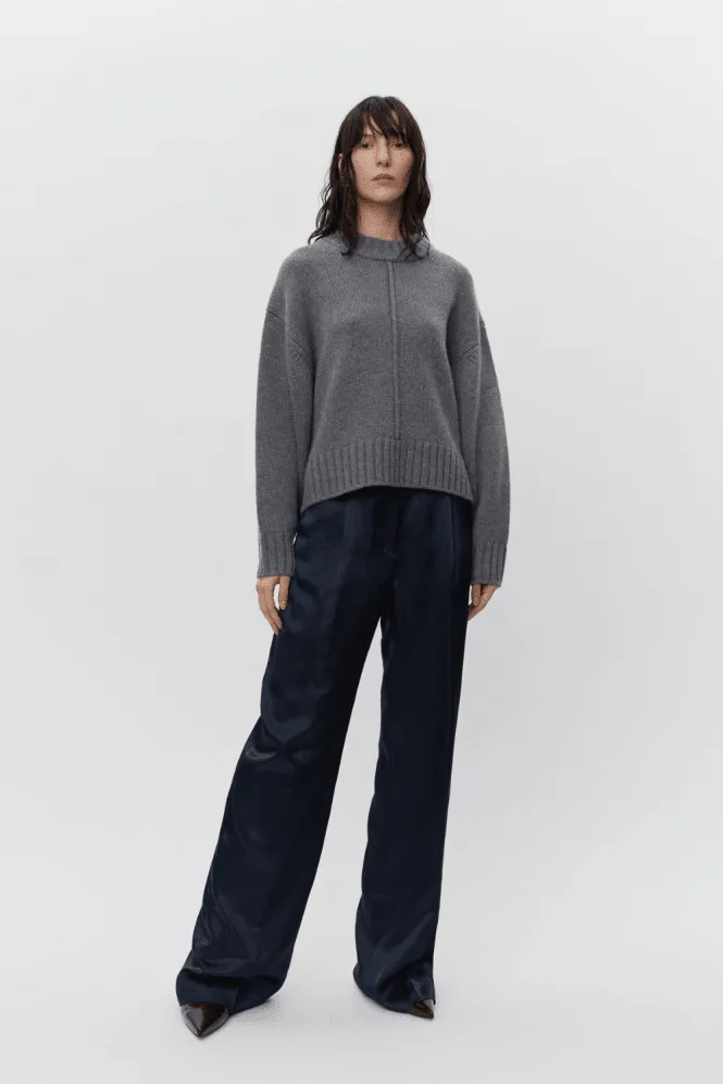 Lula - Daily Cashmere Sweater in Dark Grey Melange