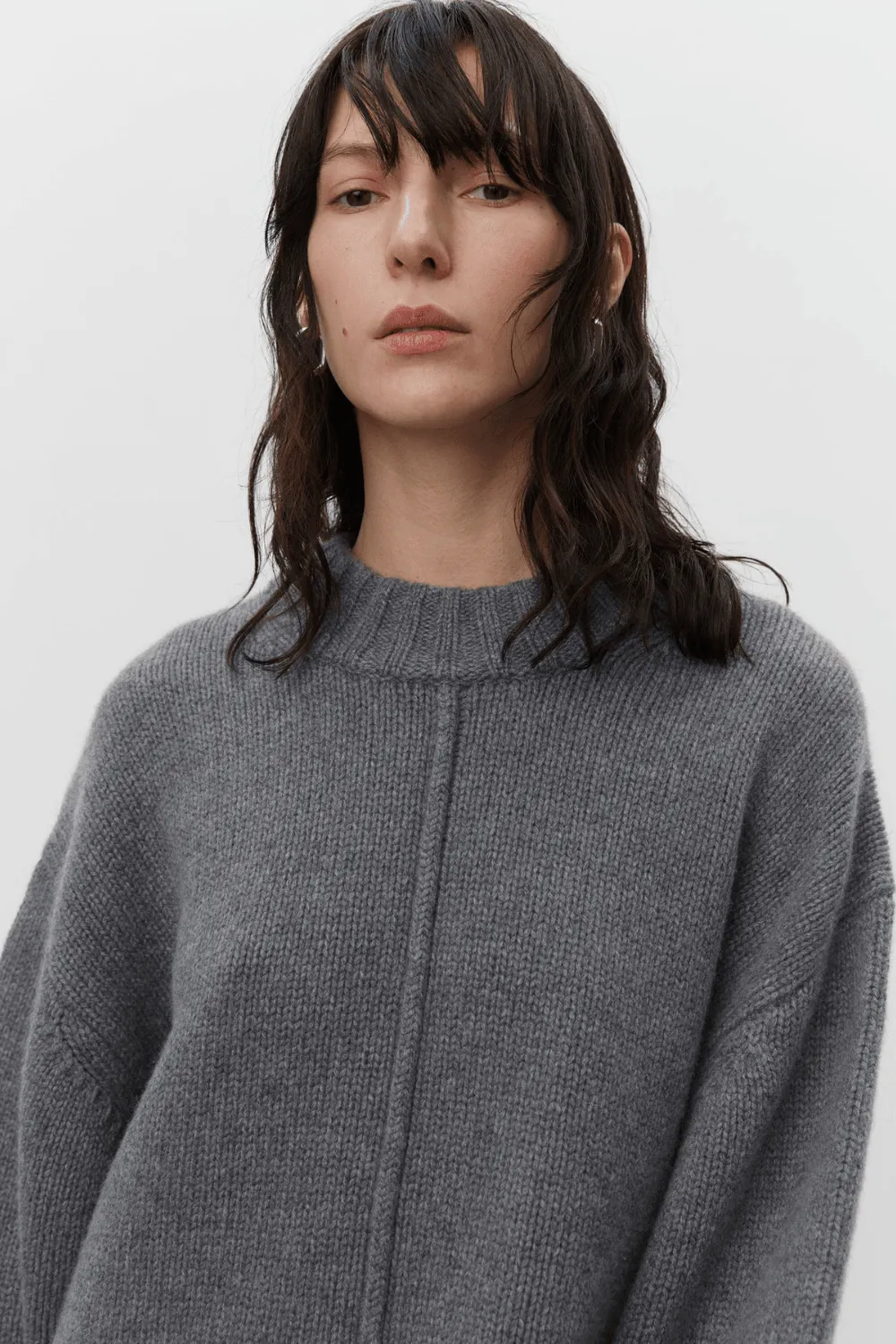 Lula - Daily Cashmere Sweater in Dark Grey Melange