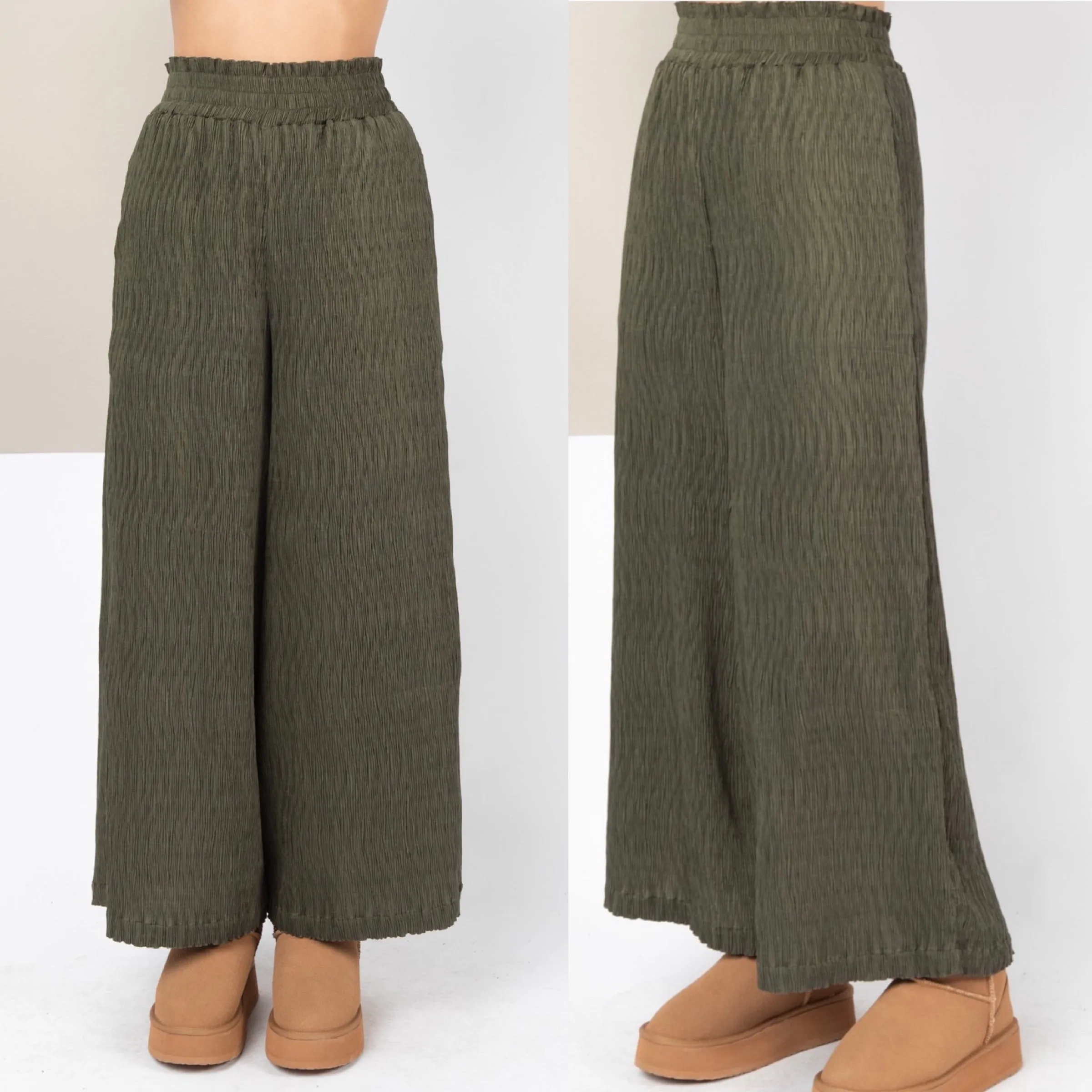 Madison Wide Leg Pants Olive