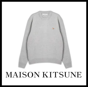 MAISON KITSUNE  |Unisex Street Style Logo Designers Sweaters