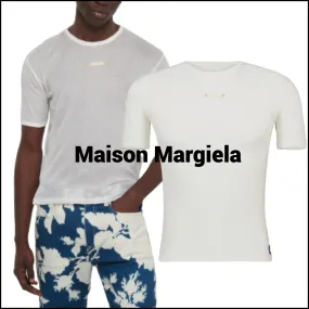 Maison Margiela  |Crew Neck Silk Plain Cotton Short Sleeves Designers