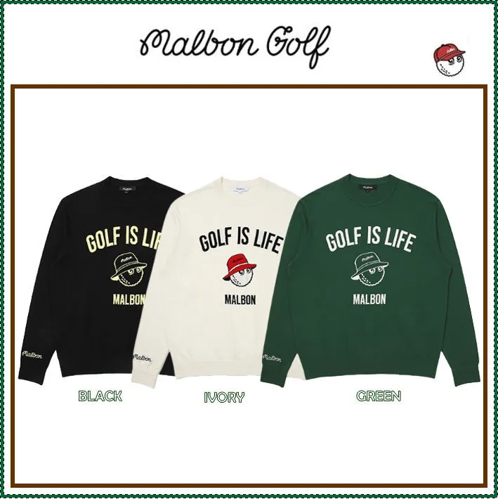 Malbon Golf  |Street Style Long Sleeves Plain Logo Sweaters