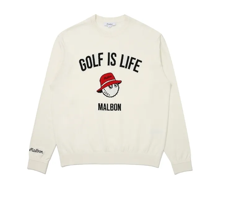 Malbon Golf  |Street Style Long Sleeves Plain Logo Sweaters