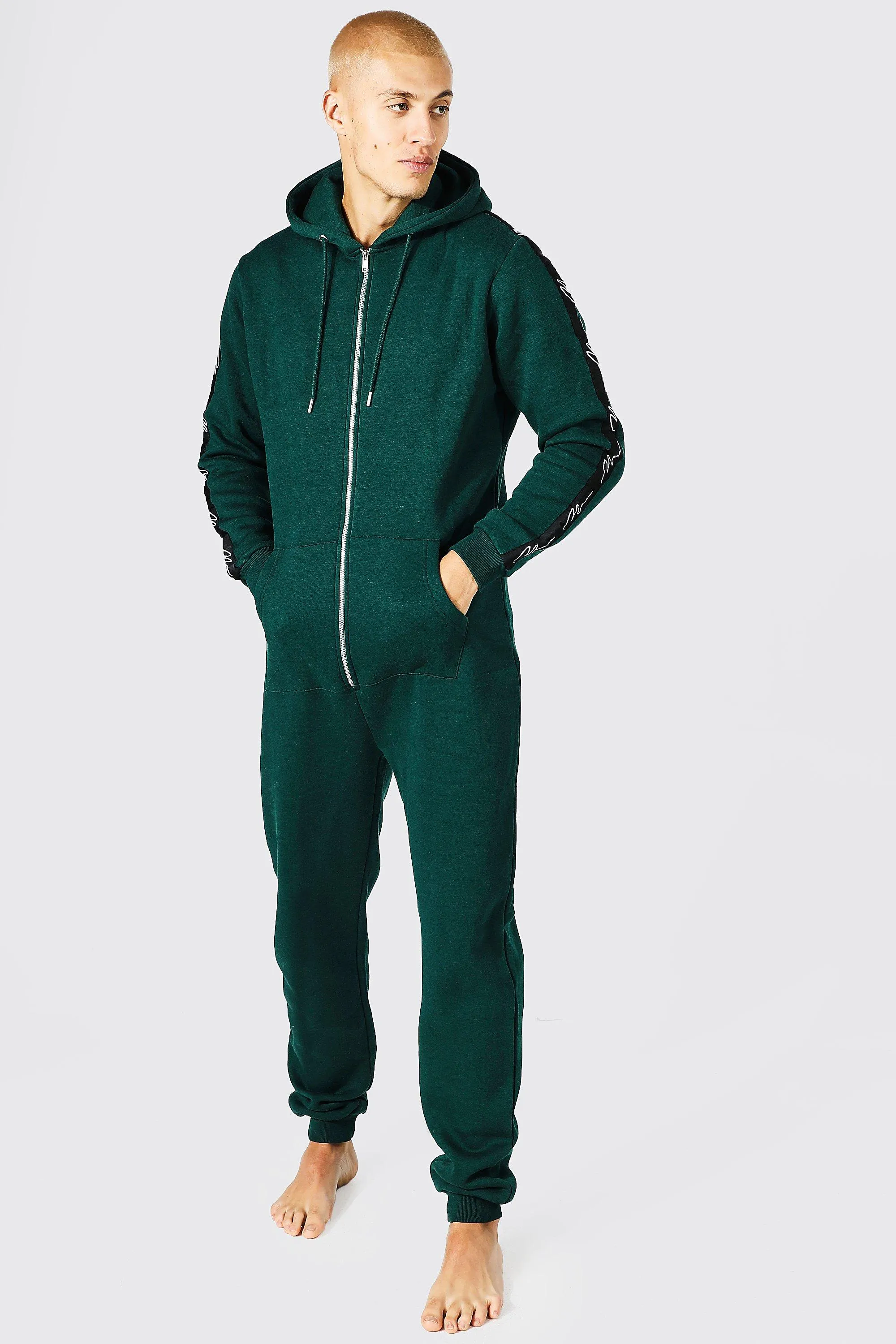 Man Signature Tape Hood Onesie