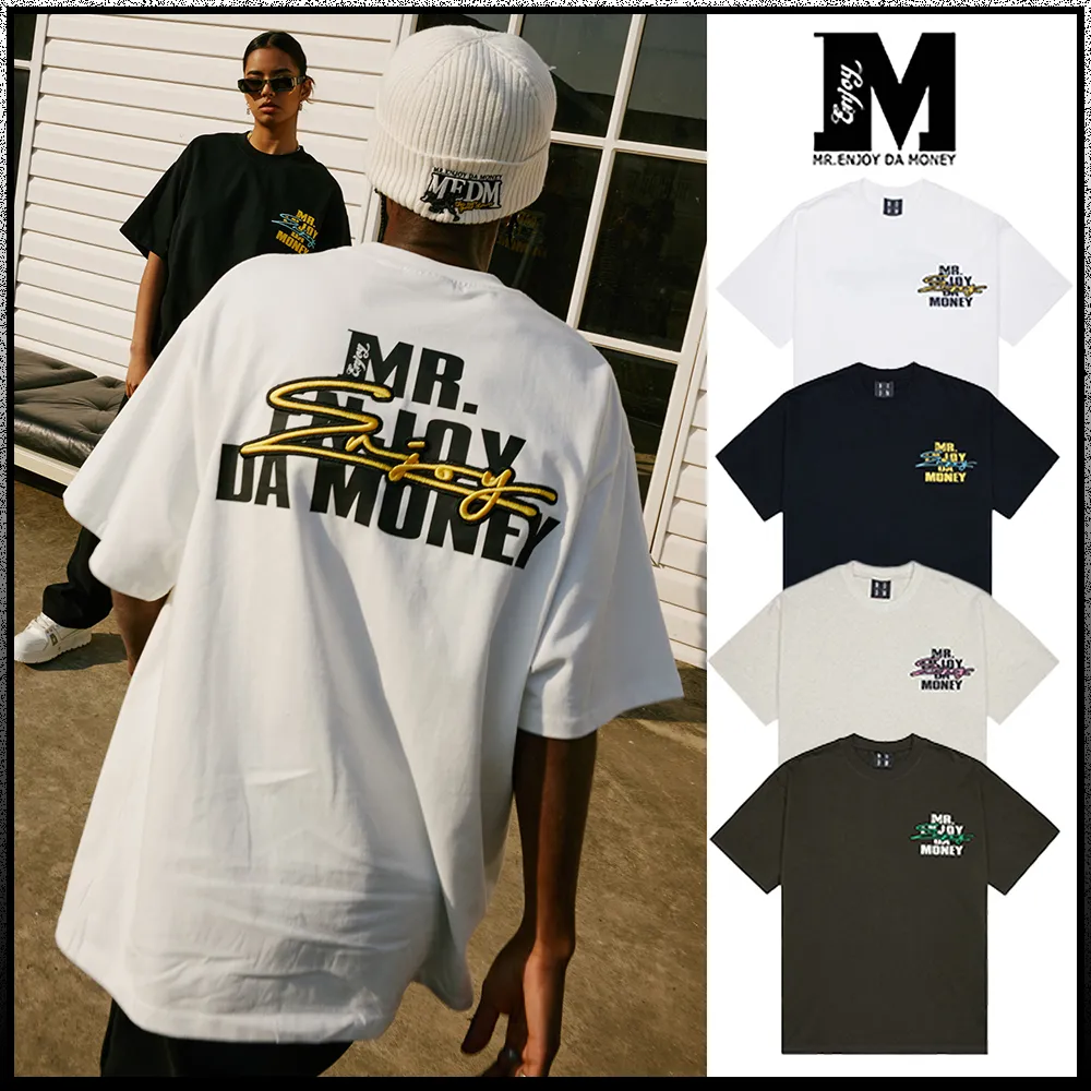 MR. ENJOY DA MONEY  |Crew Neck Unisex Sweat Street Style Cotton Short Sleeves