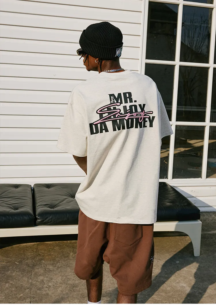 MR. ENJOY DA MONEY  |Crew Neck Unisex Sweat Street Style Cotton Short Sleeves