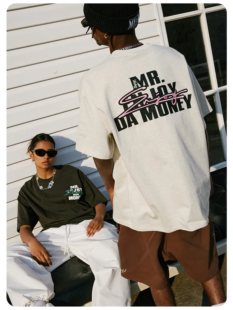 MR. ENJOY DA MONEY  |Crew Neck Unisex Sweat Street Style Cotton Short Sleeves