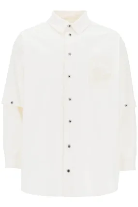 Off-white convertible overshirt with OMYD059S24DEN001 RAW WHITE RAW WHITE