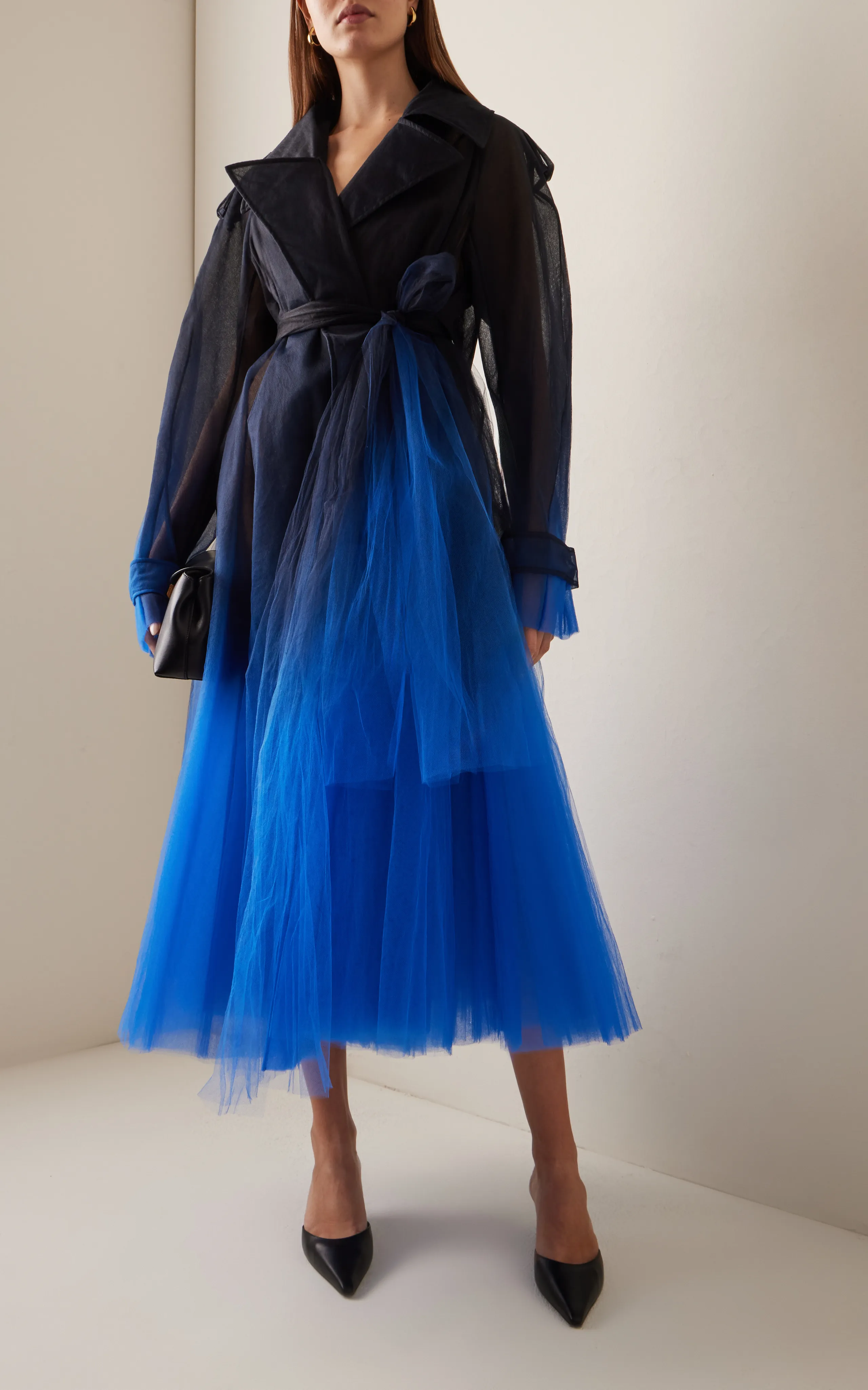 Oscar de la Renta Ombre-Dyed Tulle Opera Coat