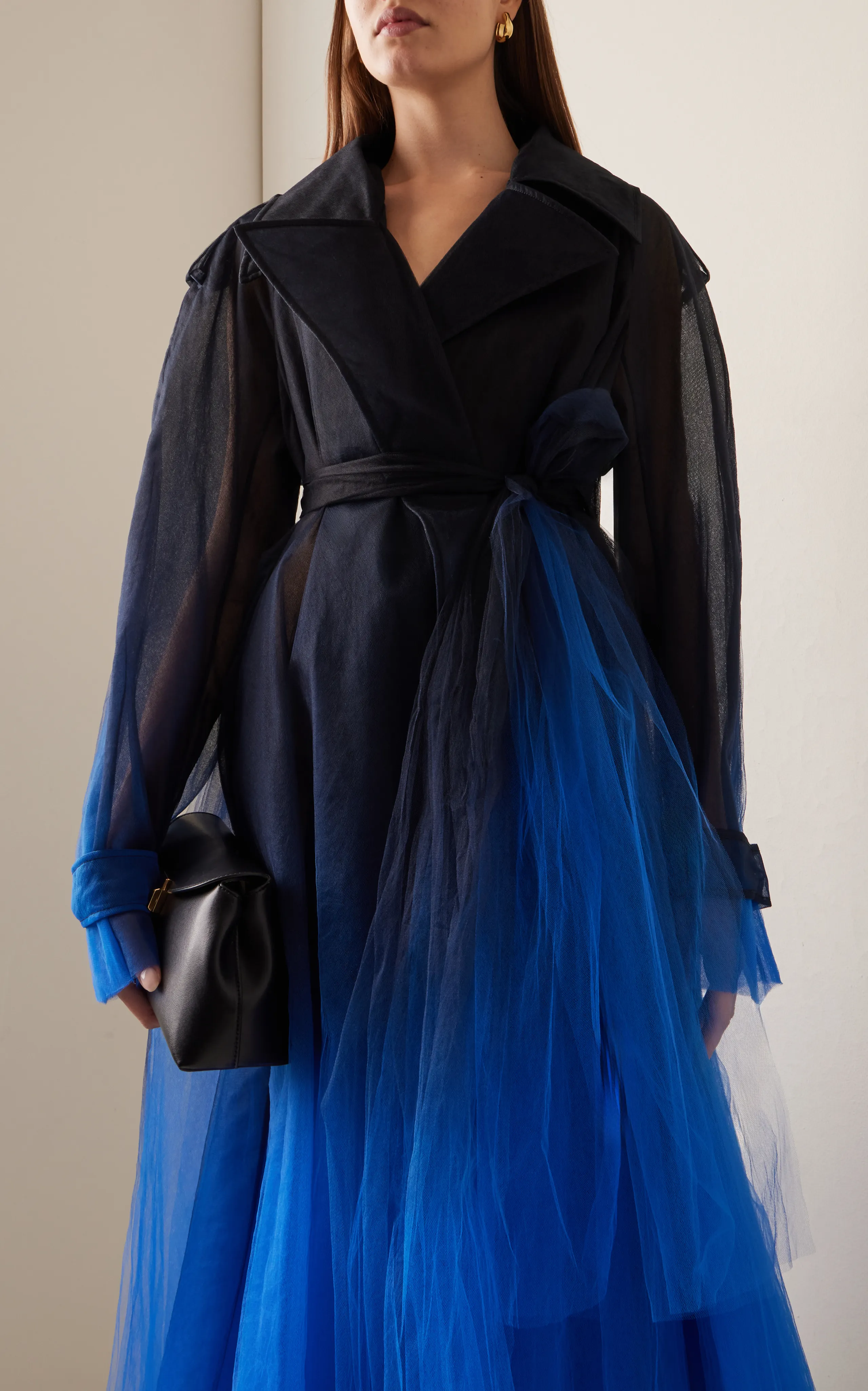 Oscar de la Renta Ombre-Dyed Tulle Opera Coat