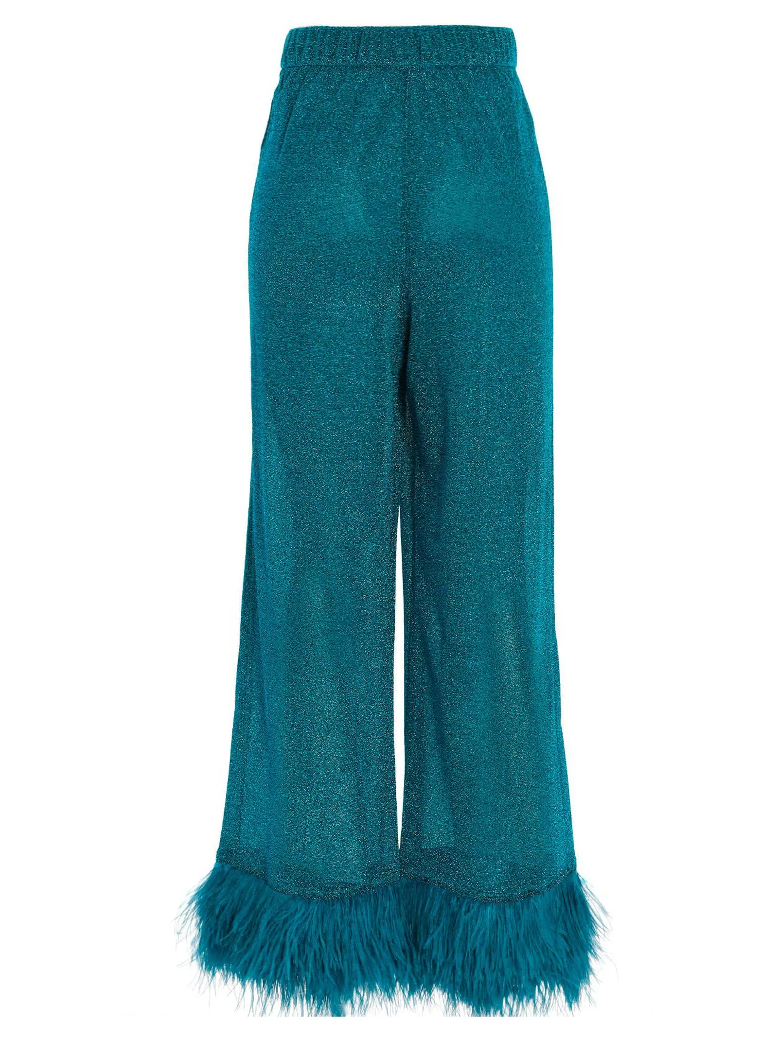 Oséree Lumière Feather-Trim Pants