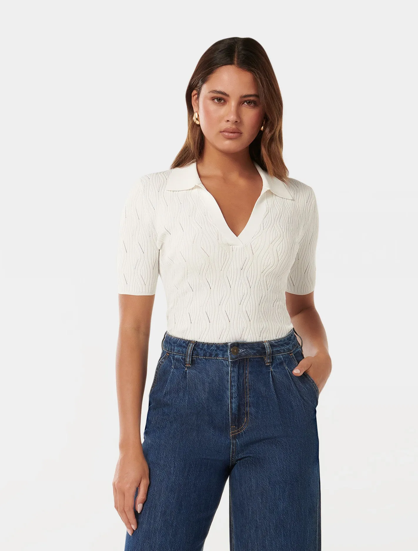 Paris Short Sleeve Textured Knit Top