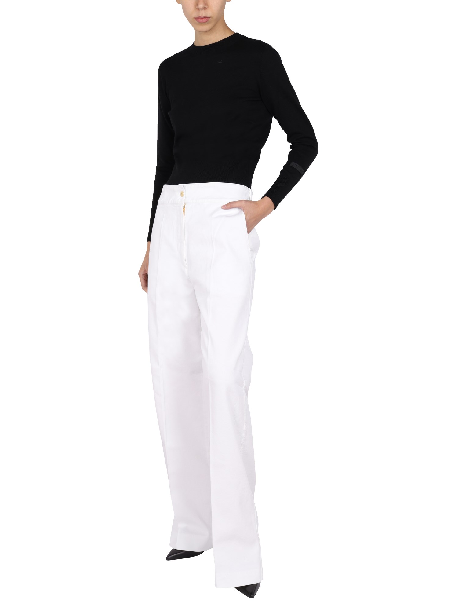 PATOU    STRAIGHT LEG COTTON PANTS