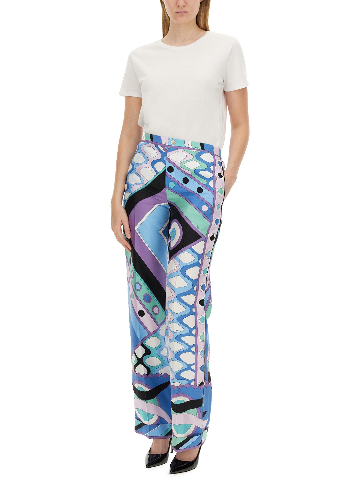 PUCCI    VIVARA PRINT SILK PANTS