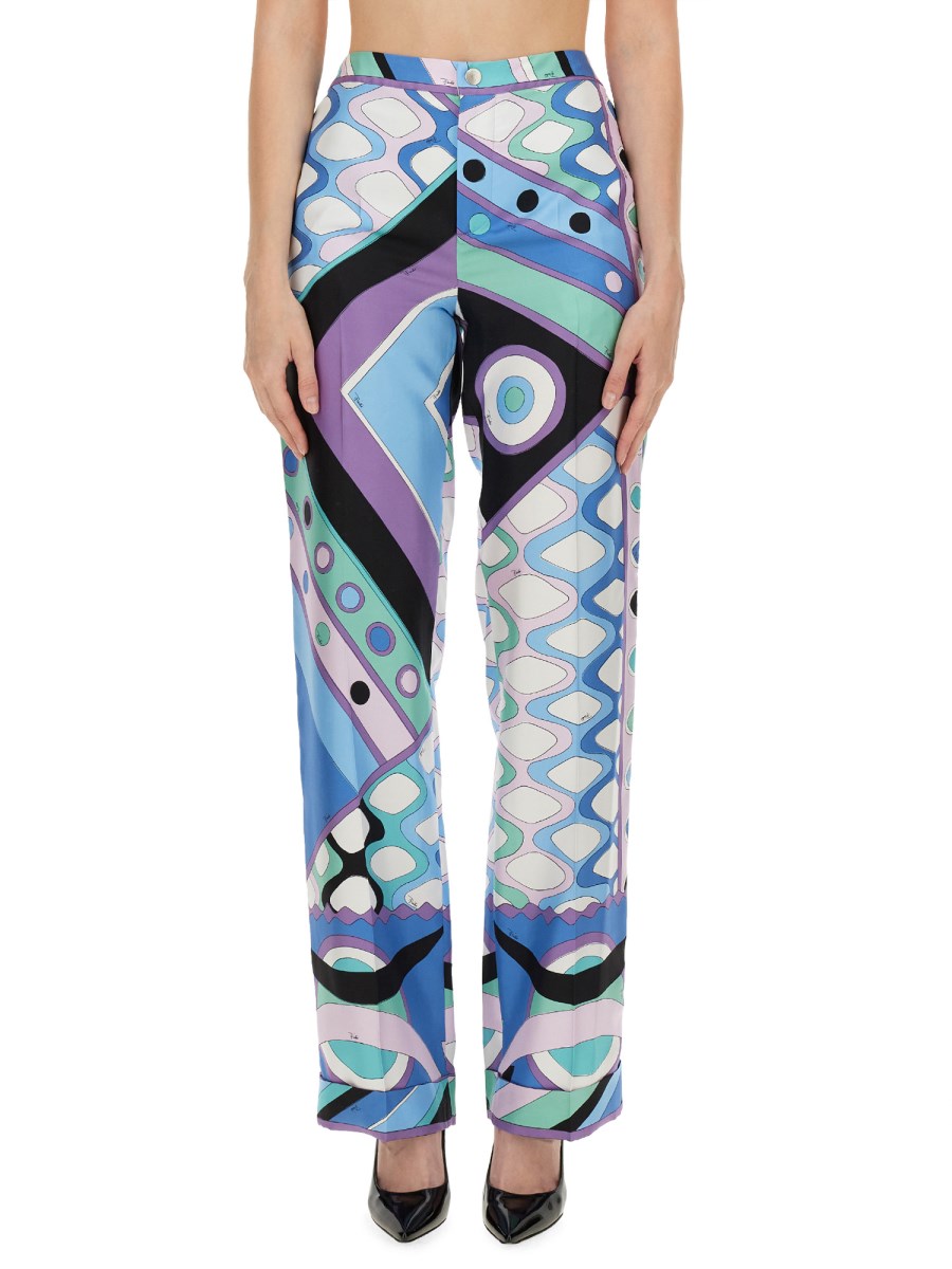 PUCCI    VIVARA PRINT SILK PANTS