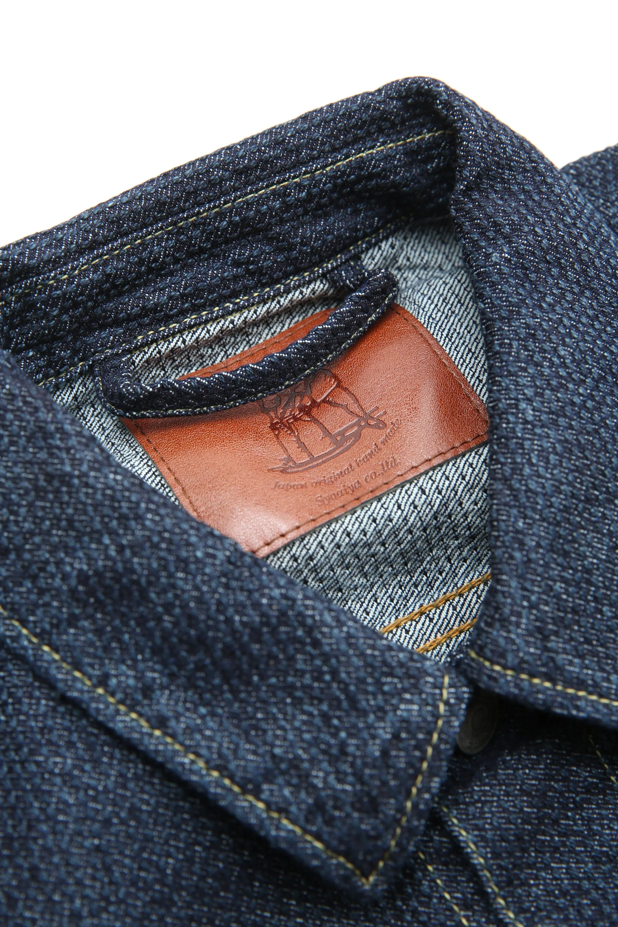 Pure Blue Japan 6118-ID Men's Woven Sashiko Type3 Jacket - Indigo x Indigo