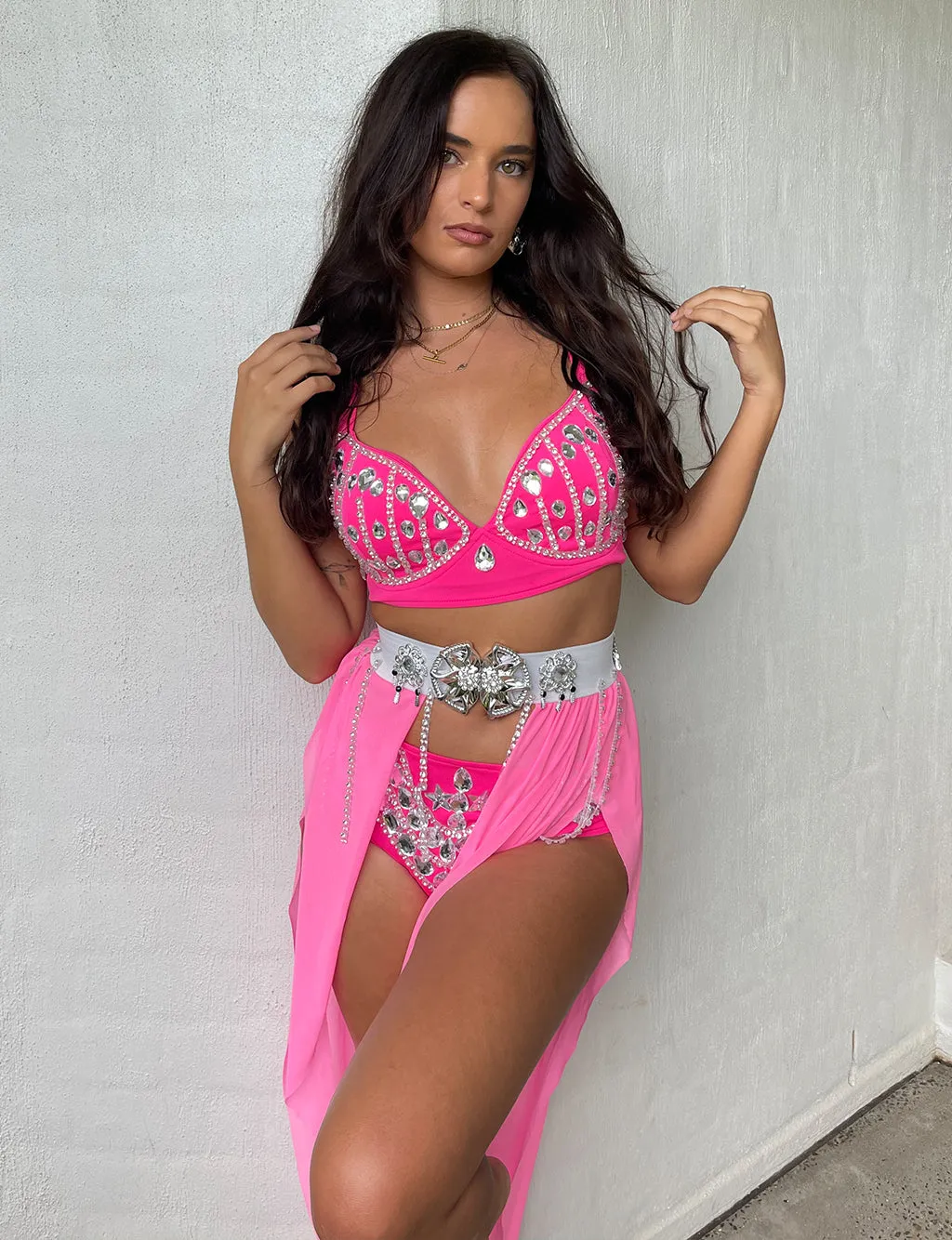 QUEEN OF SPLENDOUR SET - HOT PINK