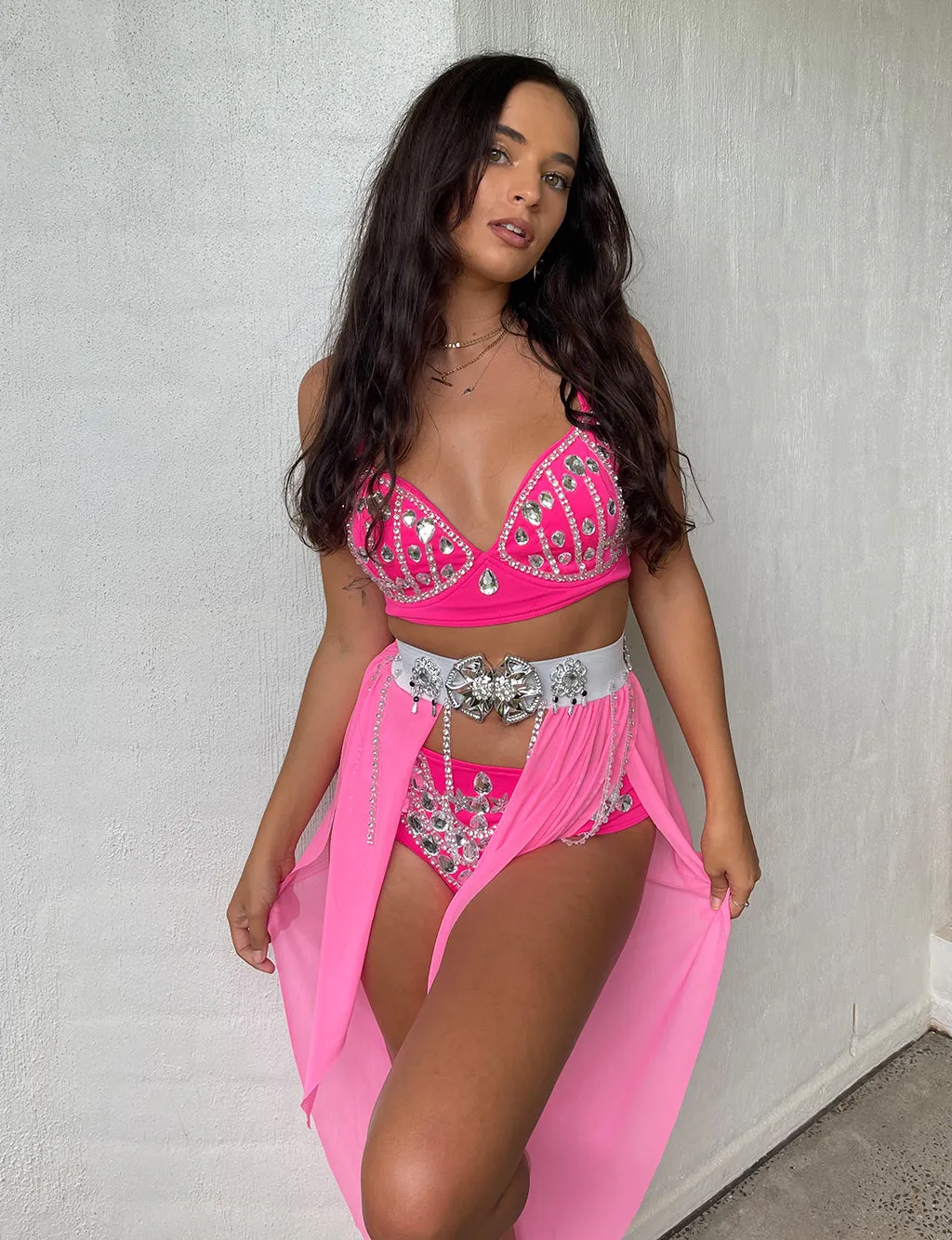 QUEEN OF SPLENDOUR SET - HOT PINK