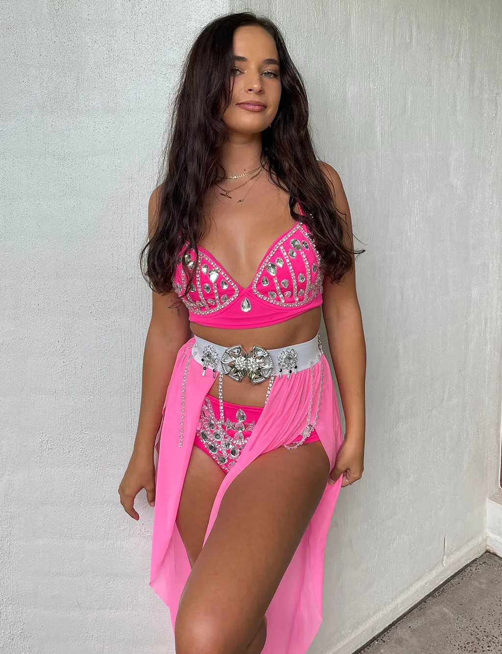 QUEEN OF SPLENDOUR SET - HOT PINK