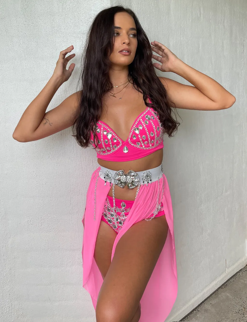 QUEEN OF SPLENDOUR SET - HOT PINK