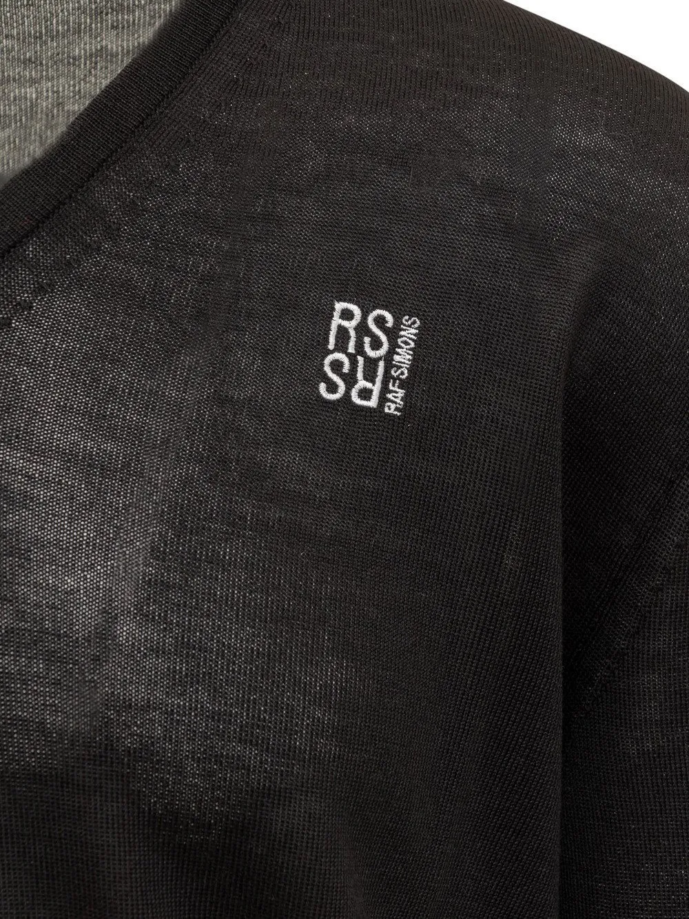 RAF SIMONS  |Wool V-Neck Long Sleeves Plain Logo Designers Sweaters