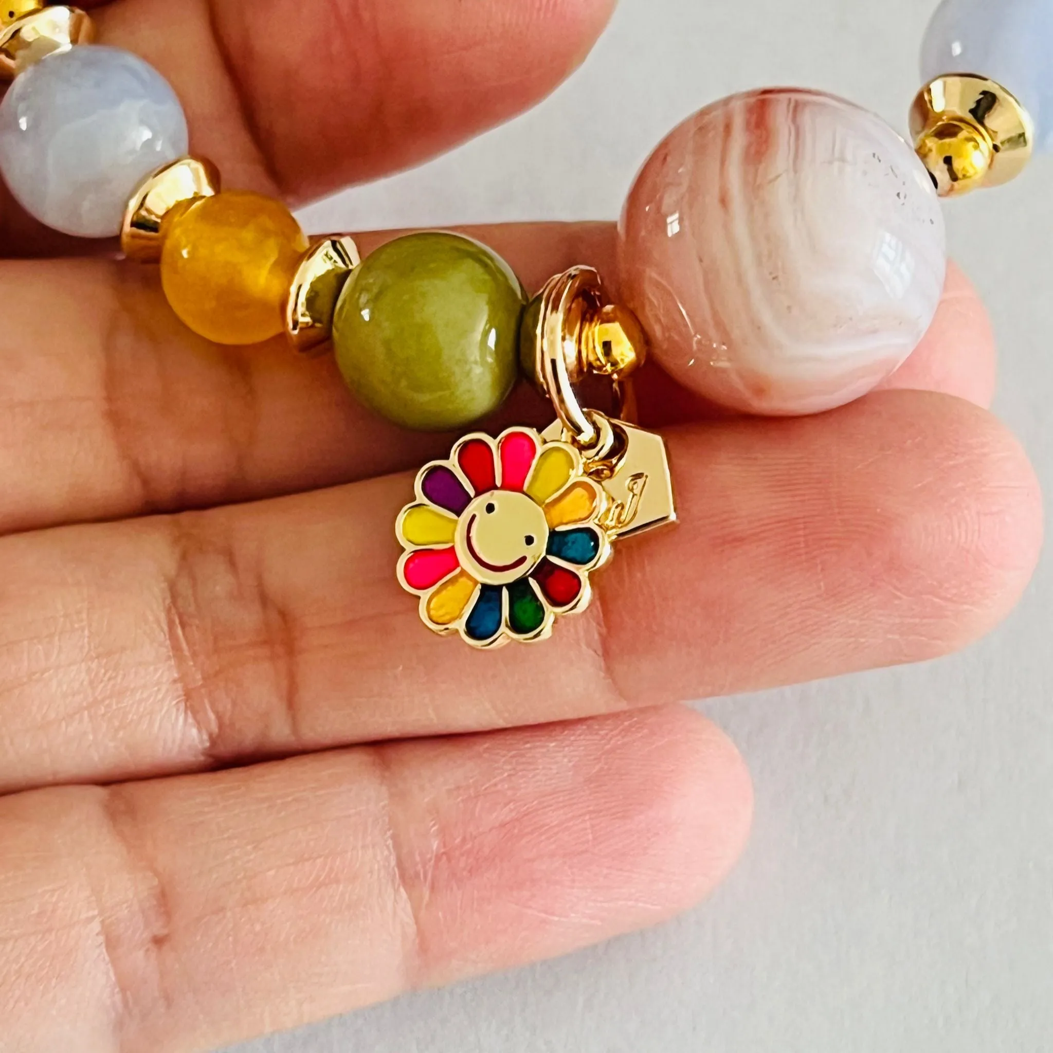 Rainbow Flower Charm